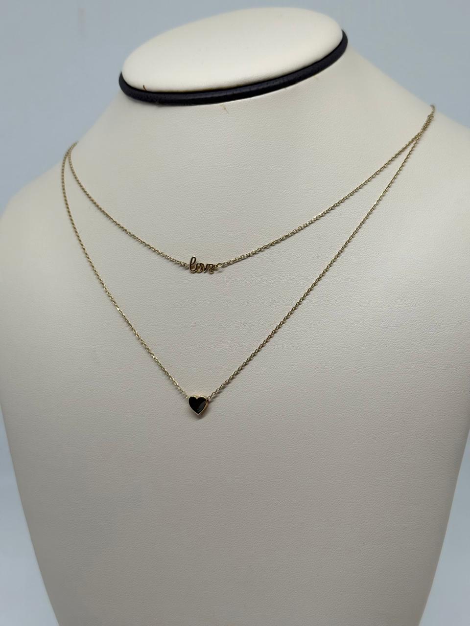 CADENA DOBLE LOVE-CORAZON  18K 3.9GR